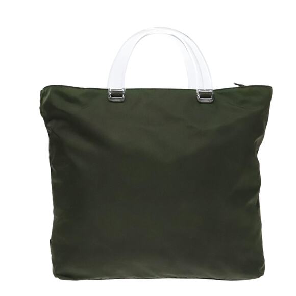 PRADA Hand Bag Nylon Green Clear Silver - Picture 13 of 16